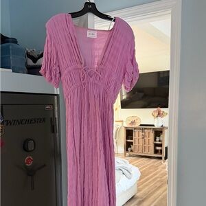 Sabo Skirt Pink Crinkled Maxi Dress